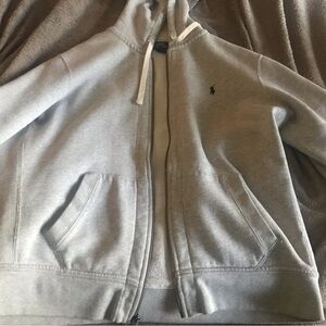 Polo Ralph Lauren Gray Zip up hoodie size XL in good condition